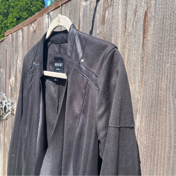 Insight black Crackle Faux Leather Jacket size 4 - Picture 8 of 17